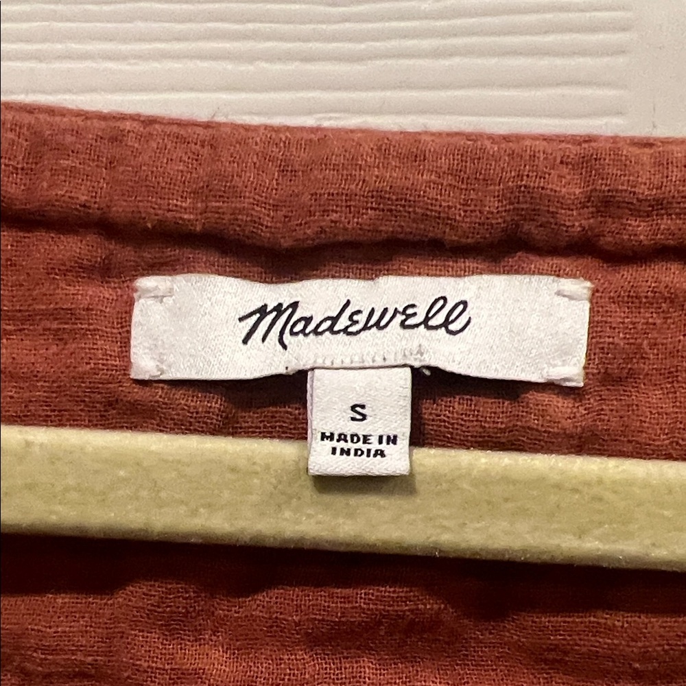 Madewell Brand Women's Rust Top with Geometric Detail - Picture 2 of 7